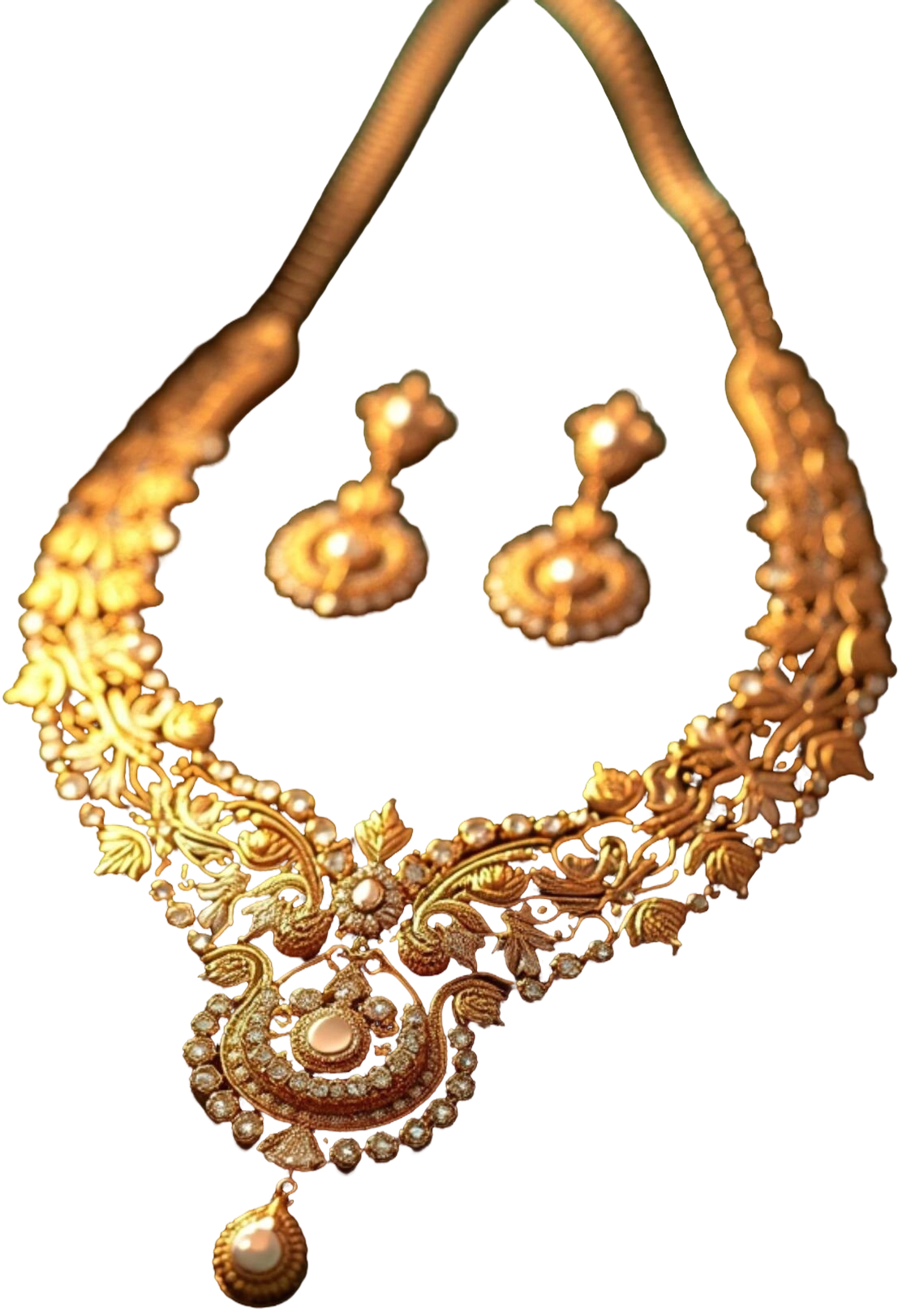Traditional gold necklace set